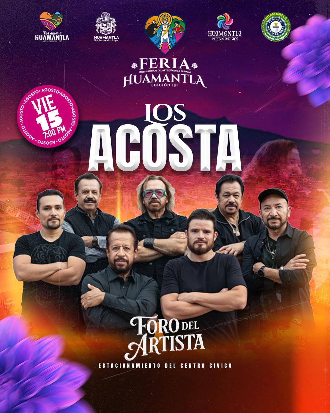 Los Acosta traerán su poder grupero al Foro del Artista en la Feria de Huamantla 2025